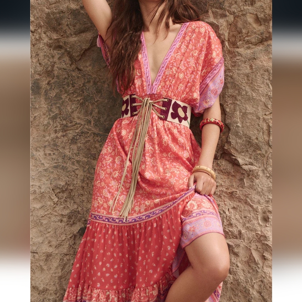 🍒NWT🍒 SPELL SUNSHINE BANDIT GOWN L - Picture 3 of 10